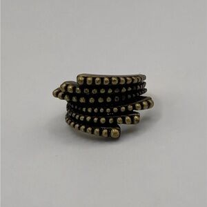 Lia Sophia Kiam Family Gold-Tone Beaded Wrap Statement Ring Size 7